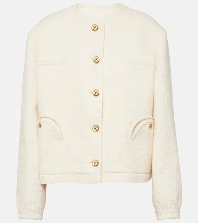 Blazé Milano Gliss Cotton-blend Bouclé Jacket In White