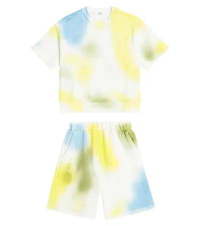 Il Gufo Kids' Tie-dye Cotton T-shirt And Shorts Set In Multicolor