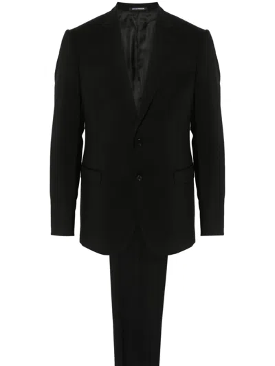 Emporio Armani Single-breasted Suit In Black