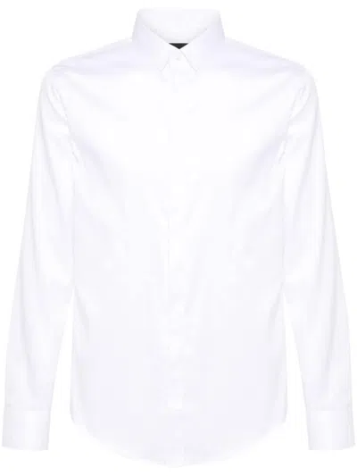 Emporio Armani Plain Cotton Shirt In White