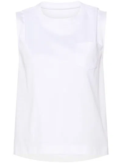 Sacai Sleeveless T-shirt In White