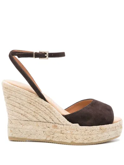 Manebi 110mm Suede Espadrilles In Brown