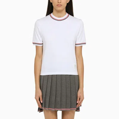 Thom Browne White Crew-neck T-shirt With Patch Women