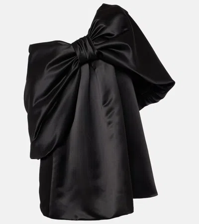 Simone Rocha Oversize-bow Satin Minidress In Black