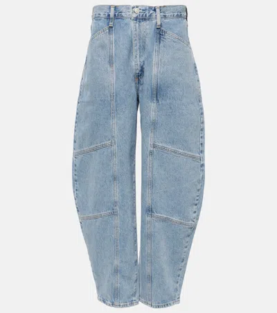 Agolde Mara High-rise Barrel-leg Jeans In Blue