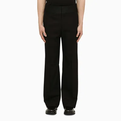 Valentino Regular Black Wool Trousers Men