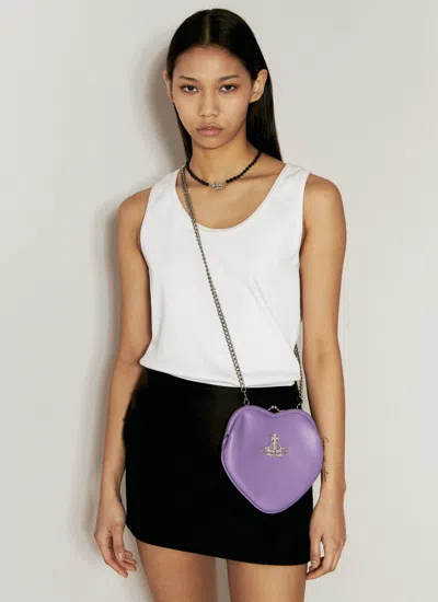 Vivienne Westwood Belle Heart Frame Shoulder Bag In Purple