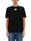 Hugo Cotton-jersey T-shirt With Logo Label In Black