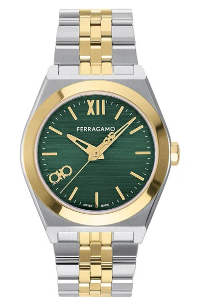Ferragamo Vega Bracelet Watch, 40mm In Green