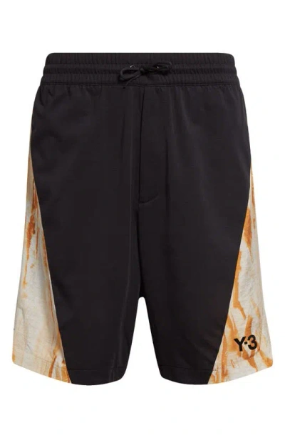 Y-3 Rust Dye Shorts In Black Multi Camo