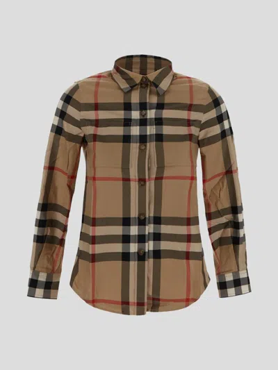 Burberry Slim Fit Shirt In Beige