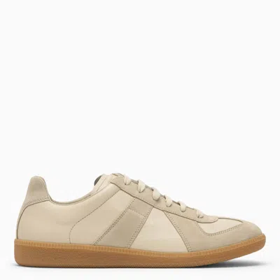 Maison Margiela Replica Leather Sneakers In Cream