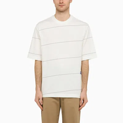 Burberry Striped Ekd T-shirt In White