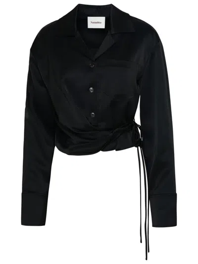 Nanushka 'merano' Recycled Polyester Blend Shirt In Black