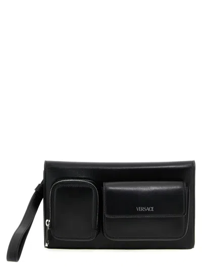 Versace 'cargo' Pouch In Black