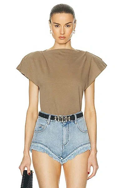 Isabel Marant Sebani Draped Top In Khaki