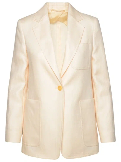 Max Mara Boemia Ivory Linen Blazer In Neutrals