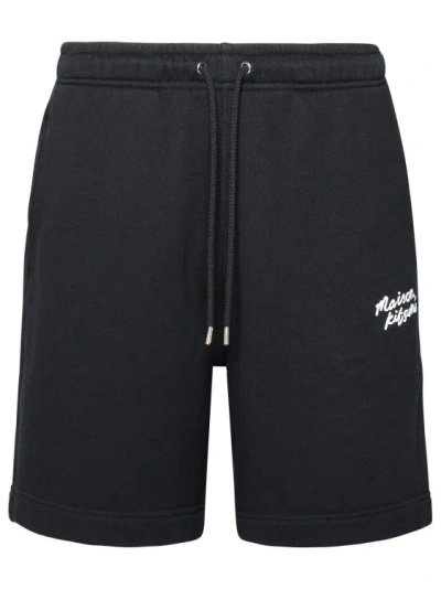 Maison Kitsuné Black Cotton Bermuda Shorts