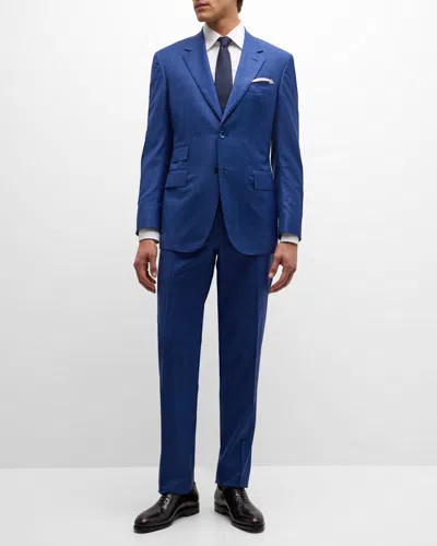 Stefano Ricci Men's Wool Plaid Suit In Blue