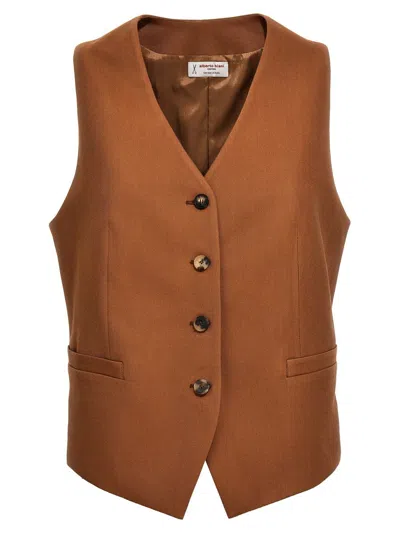 Alberto Biani Gabardine Vest In Beige