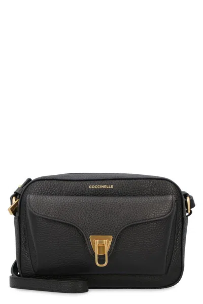 Coccinelle Beat Soft Mini Leather Crossbody Bag In Black
