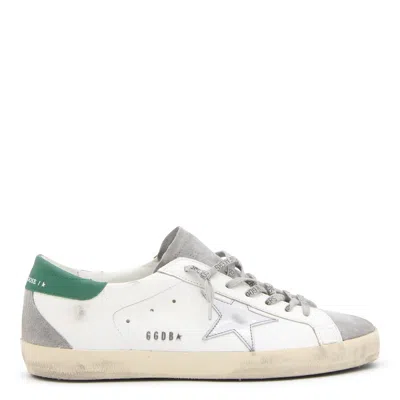 Golden Goose Sneakers In White/grey/silver/green