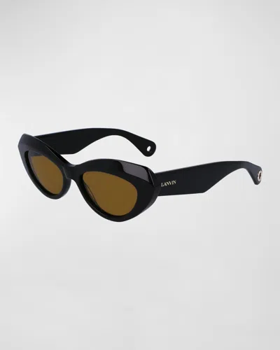 Lanvin Women's Signature Family 53mm Cat-eye Sunglasses In Black