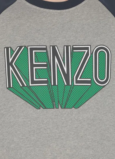 Kenzo Grey, Green And Blue Cotton Sweatshirt