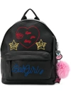 CHIARA FERRAGNI embroidered backpack,CALFLEATHER100%