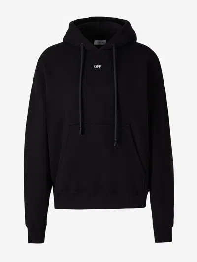 Off-white Cotton Logo Sweatshirt In Negre