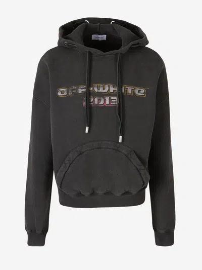 Off-white Logo Cotton Sweatshirt In Negre