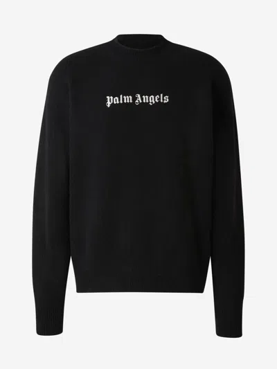 Palm Angels Classic Logo Sweater In Negre
