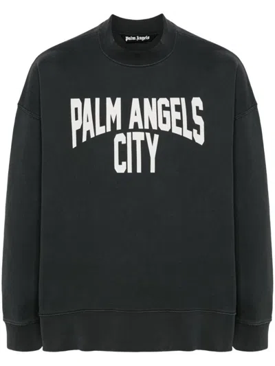 Palm Angels Delave Pa City Sweatshirt Clothing In Grey