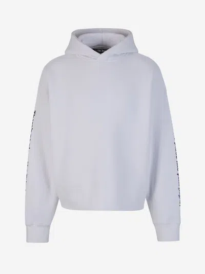 Palm Angels Hood Plain Sweatshirt In Blanc