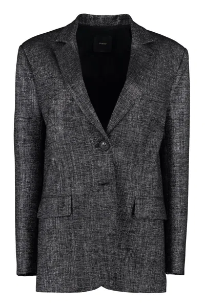 Pinko Single-breasted Two-button Blazer In Black