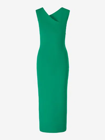 Roland Mouret Knitted Midi Dress In Green