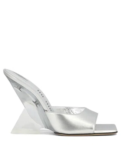 Attico The  Cheope Sequin Embellished Mules In Silver