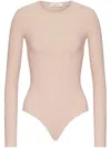 Valentino Fitted Long-sleeve Bodysuit In Beige