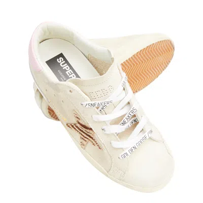 Golden Goose Super Star Horsy Zebra Printed Sneakers In Beige