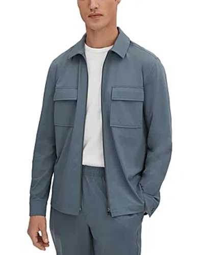 Reiss Hylo - Steel Blue Technical Zip-through Jacket, Xs