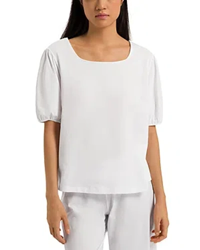 Hanro Cotton Puff-sleeve Natural T-shirt In White