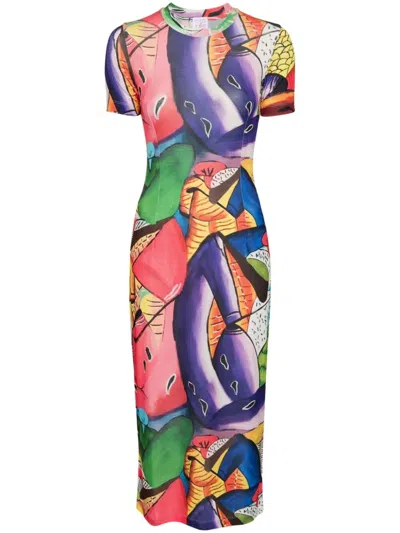 Stella Jean Abstract-print Maxi Dress In Multi