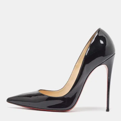Pre-owned Christian Louboutin Black Patent Leather So Kate Pumps Size 38.5