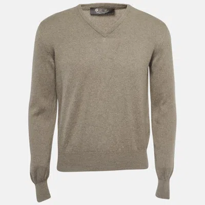 Pre-owned Loro Piana Brown Baby Cashmere V-neck Jumper M