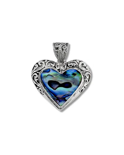 Samuel B. Silver Abalone Heart Pendant In Blue