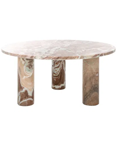 Safavieh Couture Giabella Marble Coffee Table In Brown