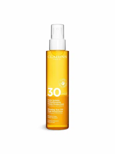 Clarins Glowing Sun Oil High Protection Spf30 In White