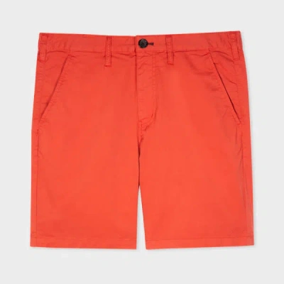 Ps By Paul Smith Red Stretch-cotton Garment-dyed Shorts