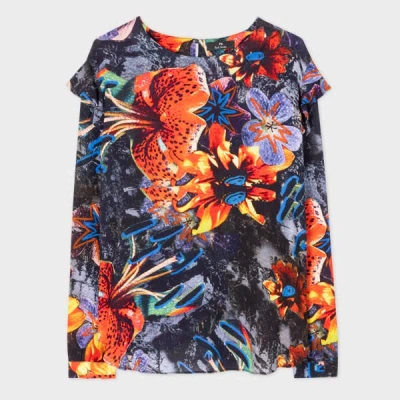 Ps By Paul Smith Floral-print Long-sleeve Blouse In Multicolour