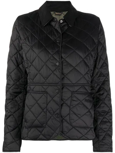 Barbour Deveron Quilted Womens Jacket In Black / Olive